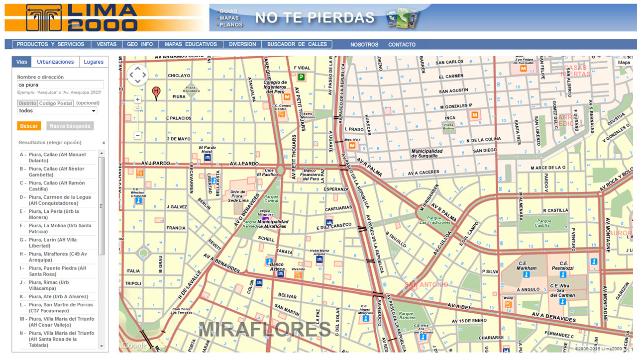 Lima 2000 Street Finder